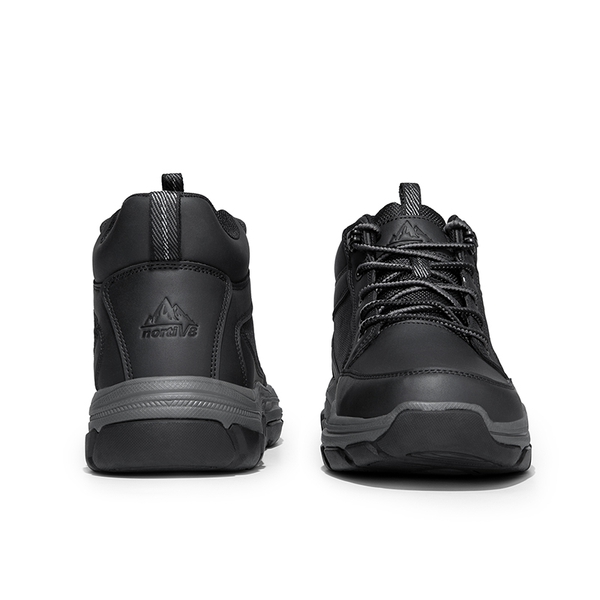 Men's Lightweight Vegan Leather Hiking Boots - BLACK - 3